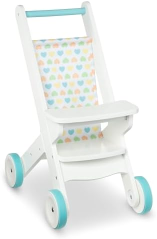 Melissa Doug Mine to Love Wooden Stroller for Dolls