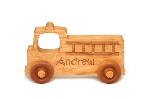 Little Wooden Wonders Wooden Toy Fire Truck 1