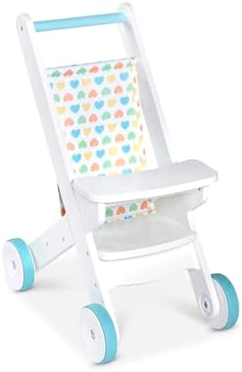 Melissa Doug Mine to Love Wooden Stroller for Dolls