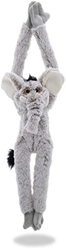 DolliBu 21 Inch Hanging Plush Elephant with Hook Loop Tape
