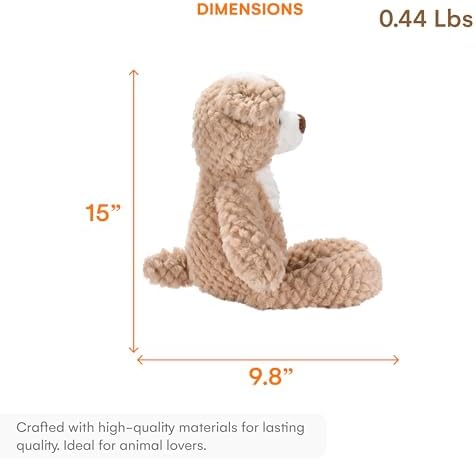 CHILDLIKE BEHAVIOR Dog Plush Toy - 15 Light Brown Cuddly Pillow for Kids