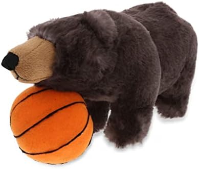 DolliBu Black Bear Plush with Basketball - 11 Inch Huggable Toy