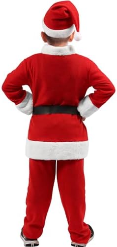 Kids Santa Costume 5Pcs Festive Christmas Suit for Children