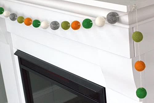 Handmade St Patricks Day Garland - 1 Felt Balls