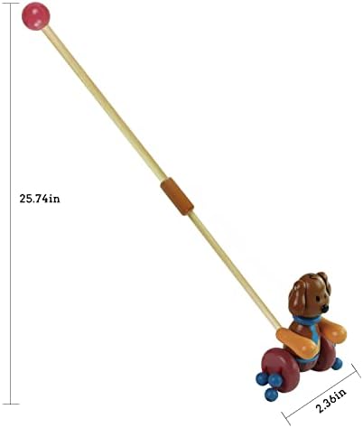 RUYU Loyal Puppy Wooden Push Pull Activity Walking Toy for Toddlers