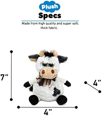 Puzzled DolliBu Plush Cow with Bow Toy 7 Inch