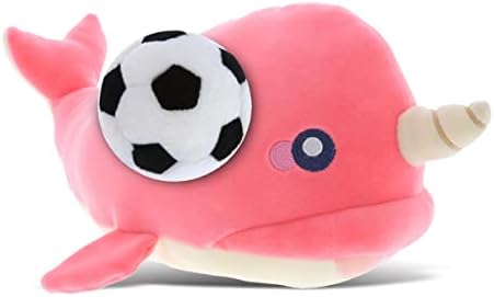 DolliBu Pink Narwhal Plush with Soccer Ball - 1175 Inch