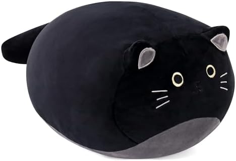 Wepop 20-Inch Black Cat Plush Pillow Toy