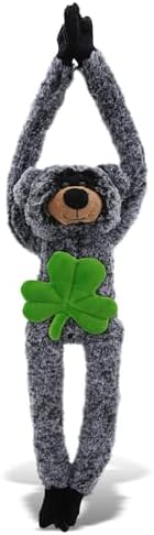 DolliBu Soft Long-Arms Black Bear with Green Shamrock