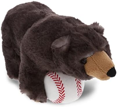 DolliBu Black Bear Plush with Baseball - 11 Inch Snuggable Stuffed Animal 1