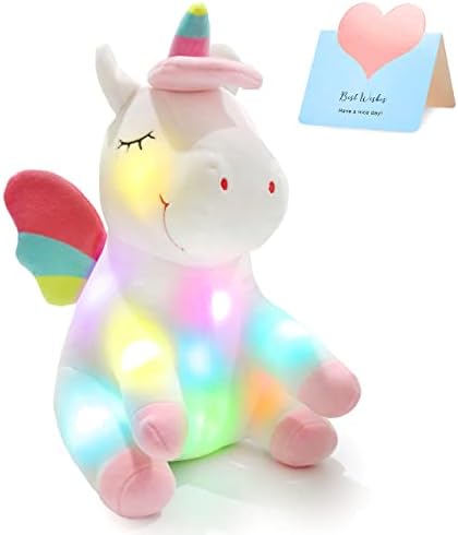 Athoinsu 12 Inch Light Up Unicorn Plush Toy