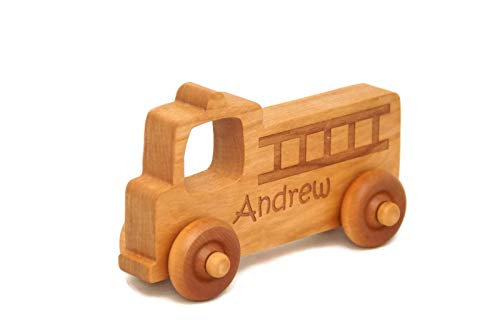 Little Wooden Wonders Wooden Toy Fire Truck 1
