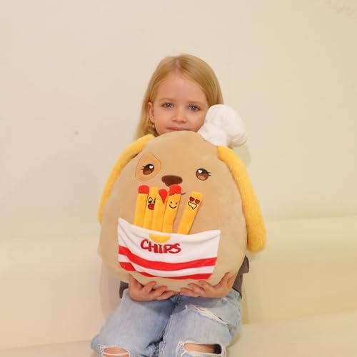 Hopearl Chef Dog Plush Toy with Chips