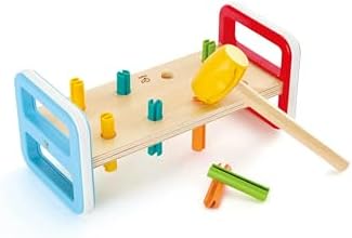 Hape Rainbow Pounder Pounding Bench Wooden Toy with Hammer