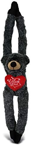 DolliBu Personalized Valentine Black Bear Plush - 21 Inches