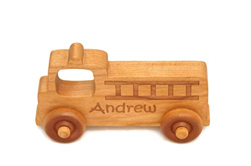 Little Wooden Wonders Wooden Toy Fire Truck 1