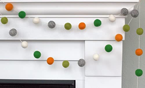 Handmade St Patricks Day Garland - 1 Felt Balls