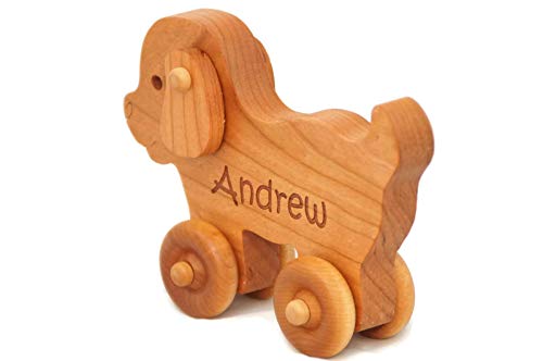 Little Wooden Wonders Wooden Toy Puppy Car