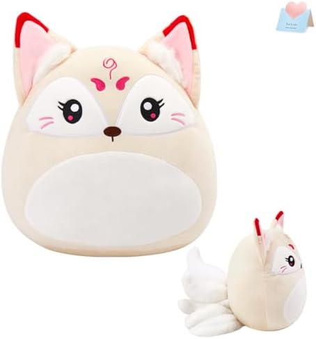 WEWILL Nine-Tailed Fox Plush Pillow 12 Inch Cuddly Stuffed Animal