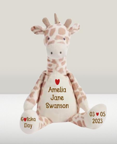 Gotcha Day Adoption Gift Personalized Plush Giraffe