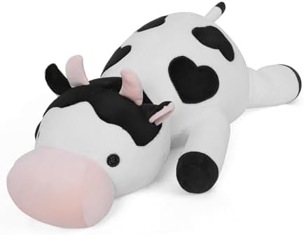 FLORVIV Weighted Cow Plush Toy 24 42lb Cuddly Hugging Doll