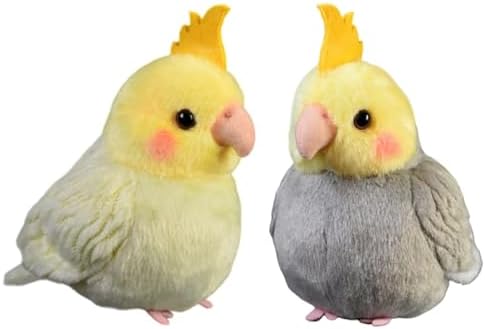 ZCPACE 2pcs Realistic Cockatiel Plush Toy Set