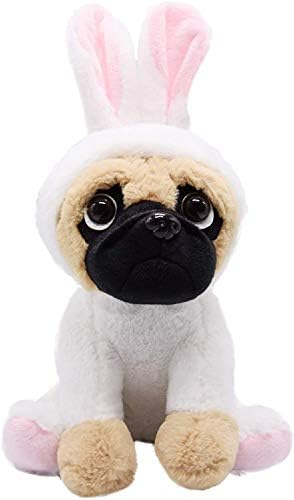 CASAGOOD Pug Dog Plush in Bunny Rabbit Costume