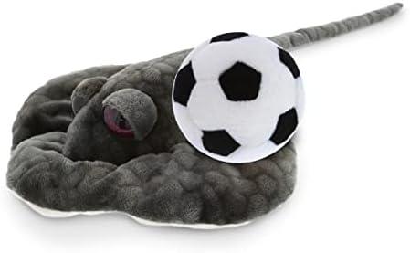 DolliBu Grey Stingray Stuffed Animal with Soccer Ball - 18 Inches