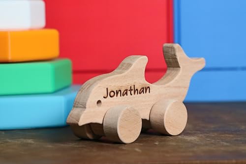 Personalized Wooden Rabbit Push Toy Handmade Baby Gift