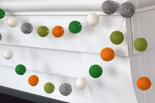 Handmade St Patricks Day Garland - 1 Felt Balls