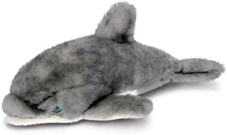 DolliBu Plush Dolphin Toy - 125 Inch Huggable Grey Dolphin Stuffed Animal