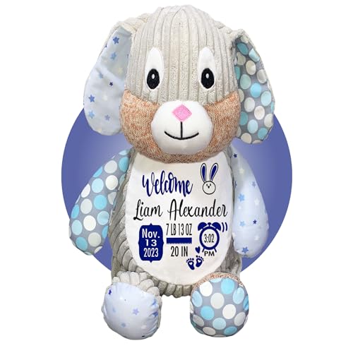 Baby Birth Stats Plush - Starry Night Bunny