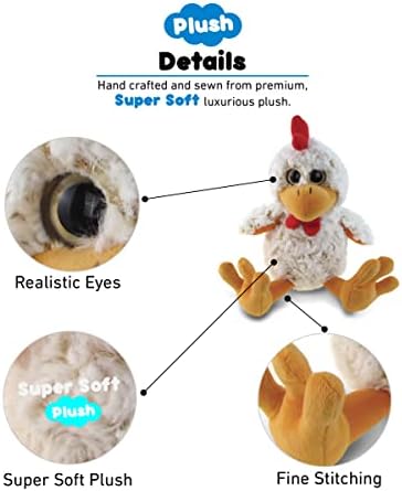 Puzzled DolliBu Plush Rooster - 9 Inch Huggable Sitting Toy