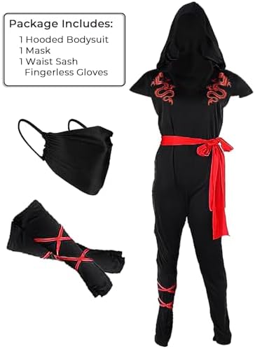 Amscan Black Red Dragon Fighter Costume for Women X-Large