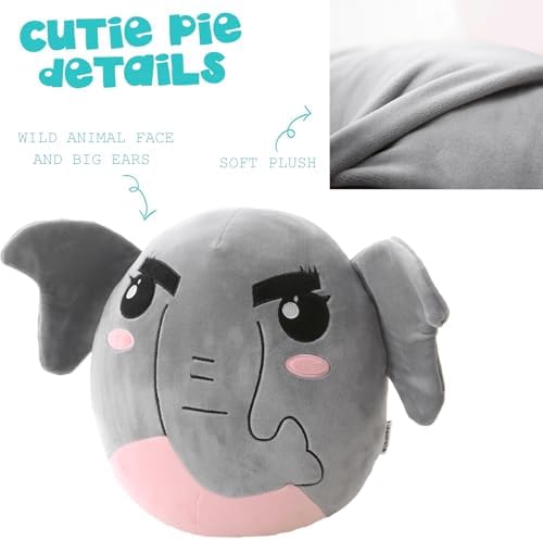 Jemsia 12 Plush Elephant Pillow for Kids and Adults