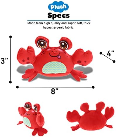 DolliBu Red Crab Plush Toy - 55 Inches Huggable