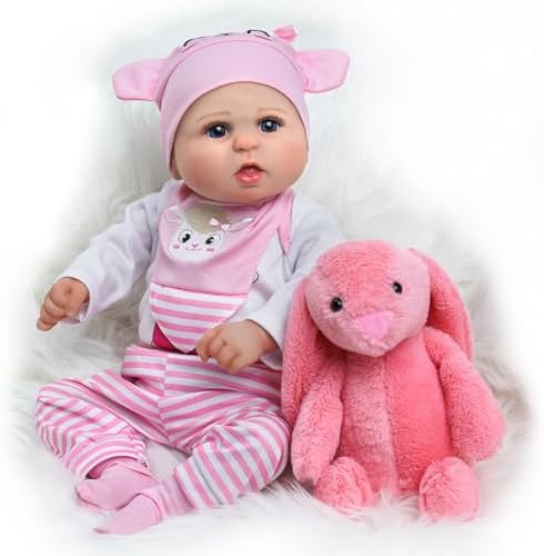 BABESIDE Reborn Baby Doll with 8pcs Clothes and Bassinet 1