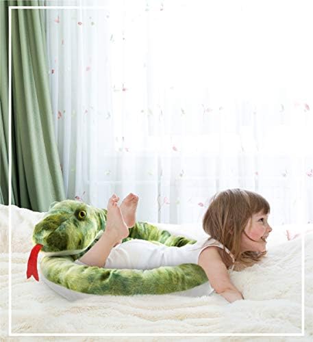 DolliBu Green Snake Giant Plush Pillow