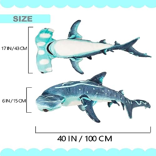 40 Inch Hammerhead Shark Plush Toy - Giant Huggable Stuffed Animal