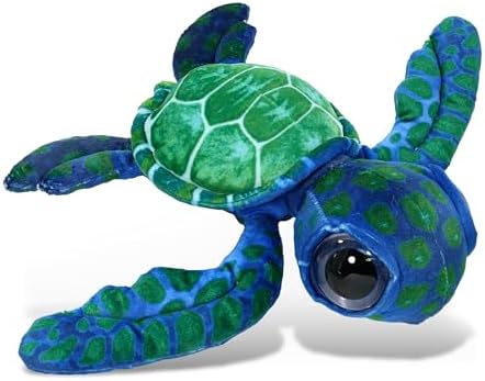 DolliBu Blue Sea Turtle Plush Stuffed Animal - 10 Inches