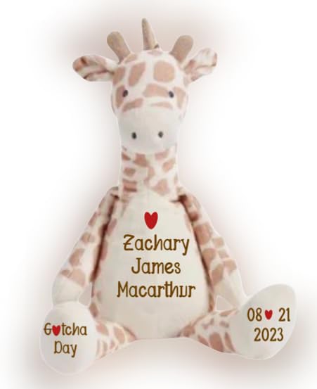 Gotcha Day Adoption Gift Personalized Plush Giraffe