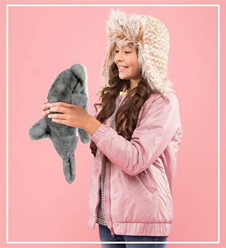 DolliBu Plush Dolphin Toy - 125 Inch Huggable Grey Dolphin Stuffed Animal