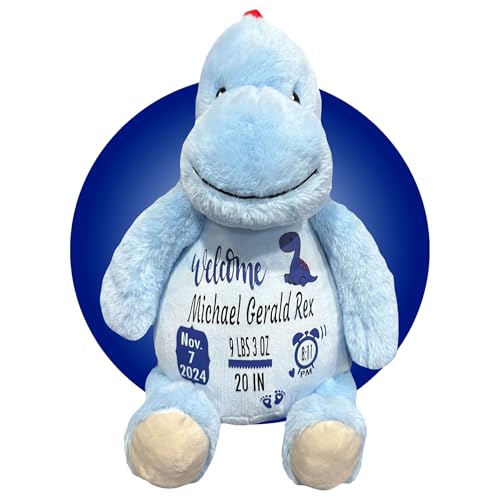 Baby Birth Stats Plush Green Dinosaur
