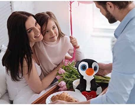 DolliBu I Love You Valentine Penguin Plush 8 Inch