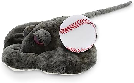 DolliBu 18 Inch Grey Stingray Plush with Baseball