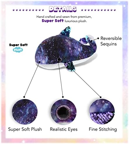 DolliBu Whale Space Flip Sequin Plush Toy 1