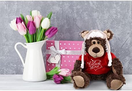 DolliBu I Love You Valentine Grizzly Bear 10 Inches