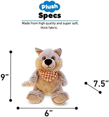 Puzzled DolliBu Plush Wolf Stuffed Animal - 9 Inches