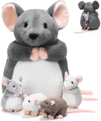 5 Pcs Mouse Plush Toy Set for Kids and Rat Lovers