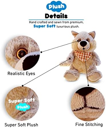 Puzzled DolliBu Plush Wolf Stuffed Animal - 9 Inches